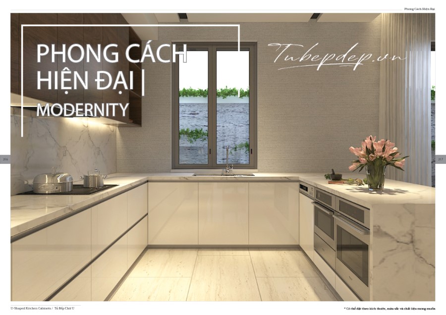 Mẫu thiết kế phòng bếp biệt thự hiện đại